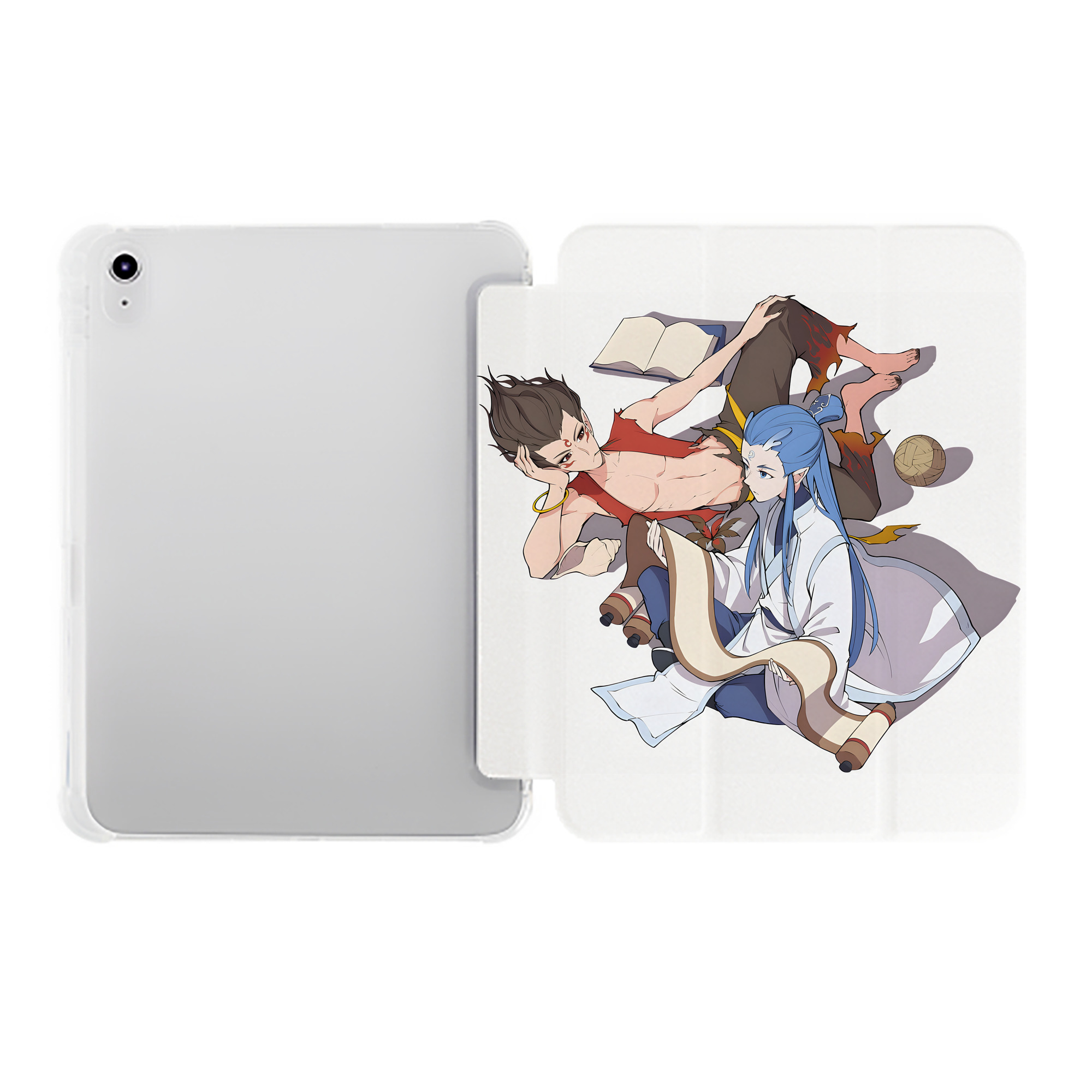 （画像用） Ne Zha 2 ナタ 魔童の大暴れ IPad ケース ペン収納付き 三つ折りスタンド PUレザー×シリコン 対応機種9.5/10.5/10.9インチ